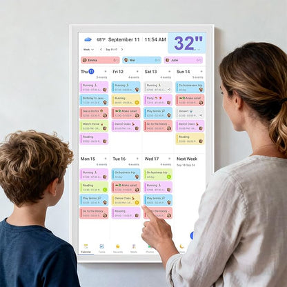 15.6 Inch Digital Calendar Wall Touch Screen Chore Chart, 32GB Electronic Calendar + Smart Family Planner, Wall and Desk Mountable, Gifts for Women Men, Gifts for Mom Dad