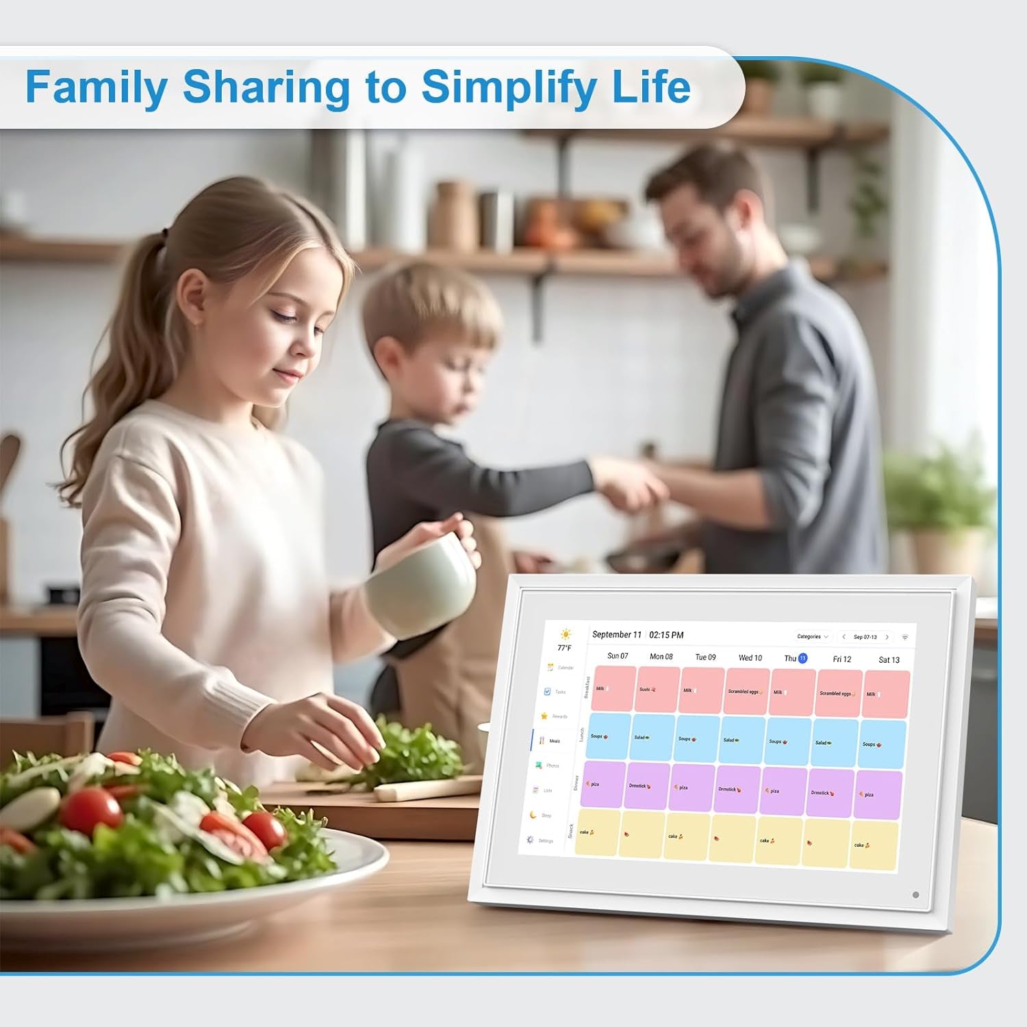 10.1 Inch Digital Calendar+Digital Picture Frame, 2026 Desk Calendar Smart Wifi Planner & Chore Chart, IPS HD Interactive Touchscreen Display Gifts for Women Men, Gifts for Mom Dad